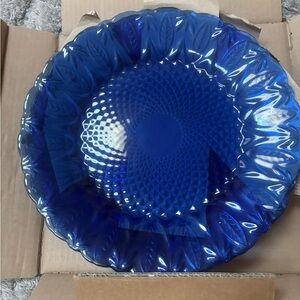 Vintage Avon Blue Glass Plate – Made in France NIB 2001